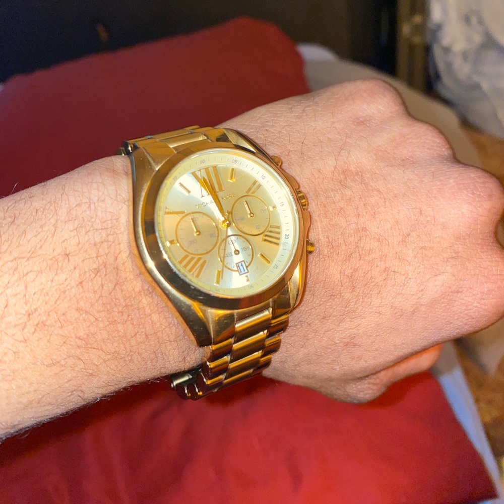 Oversized Whitney Pave Gold Tone Watch